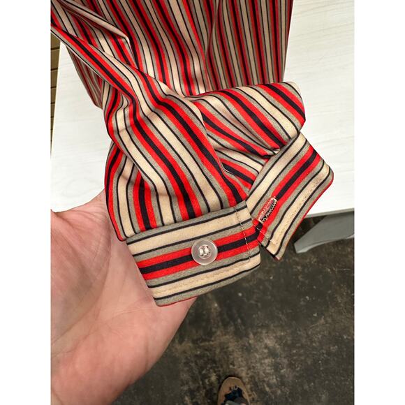 Vintage Fire Islander Plus Sized Red Striped Blouse XL - Picture 8 of 13